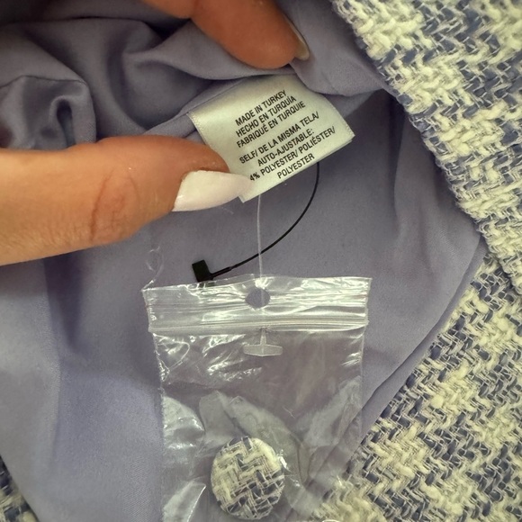 NWT Favorite Daughter Dasha Tweed Blazer Top Lilac Plaid Sz 6 - Picture 10 of 11